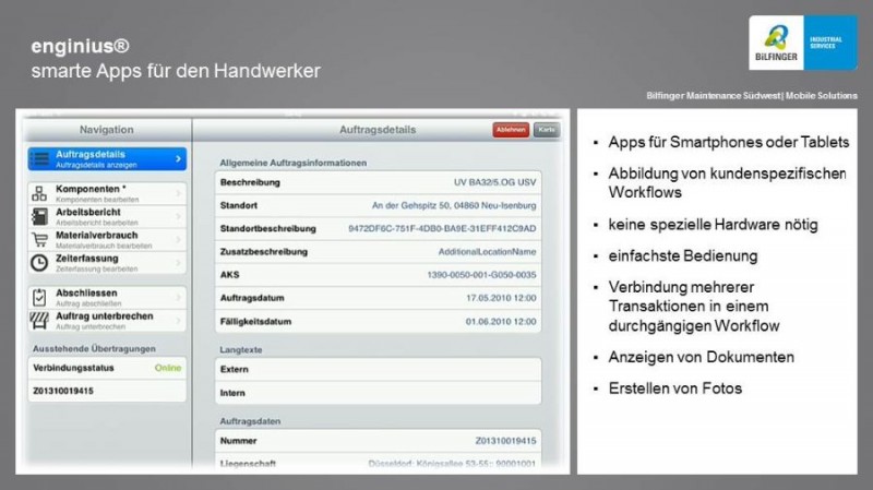 smarte Apps für den Handwerker: Bilfinger Maintenance Südwest GmbH